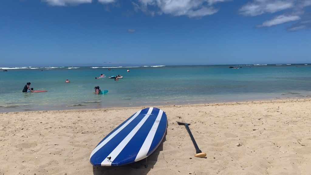 Paddleboard on Beach in Hawaii