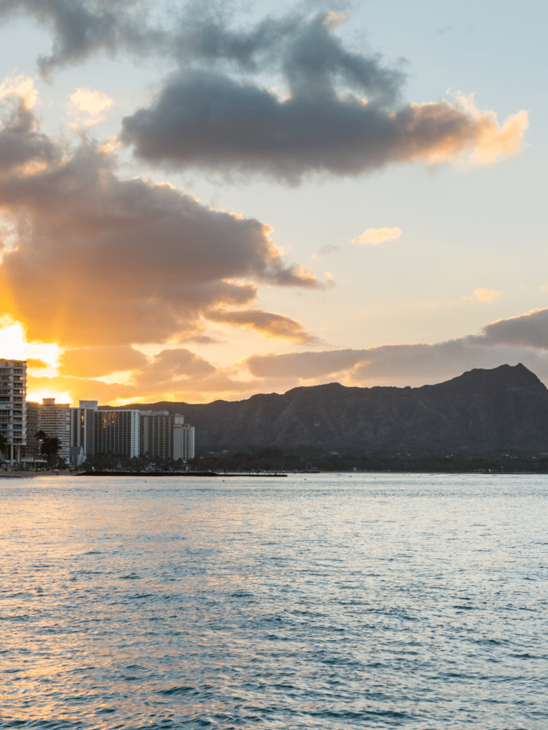 Diamond Head is visible from many Waikiki hotels directly on the beach