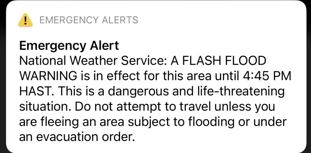 Flash Flood Warning Hawaii on Phone