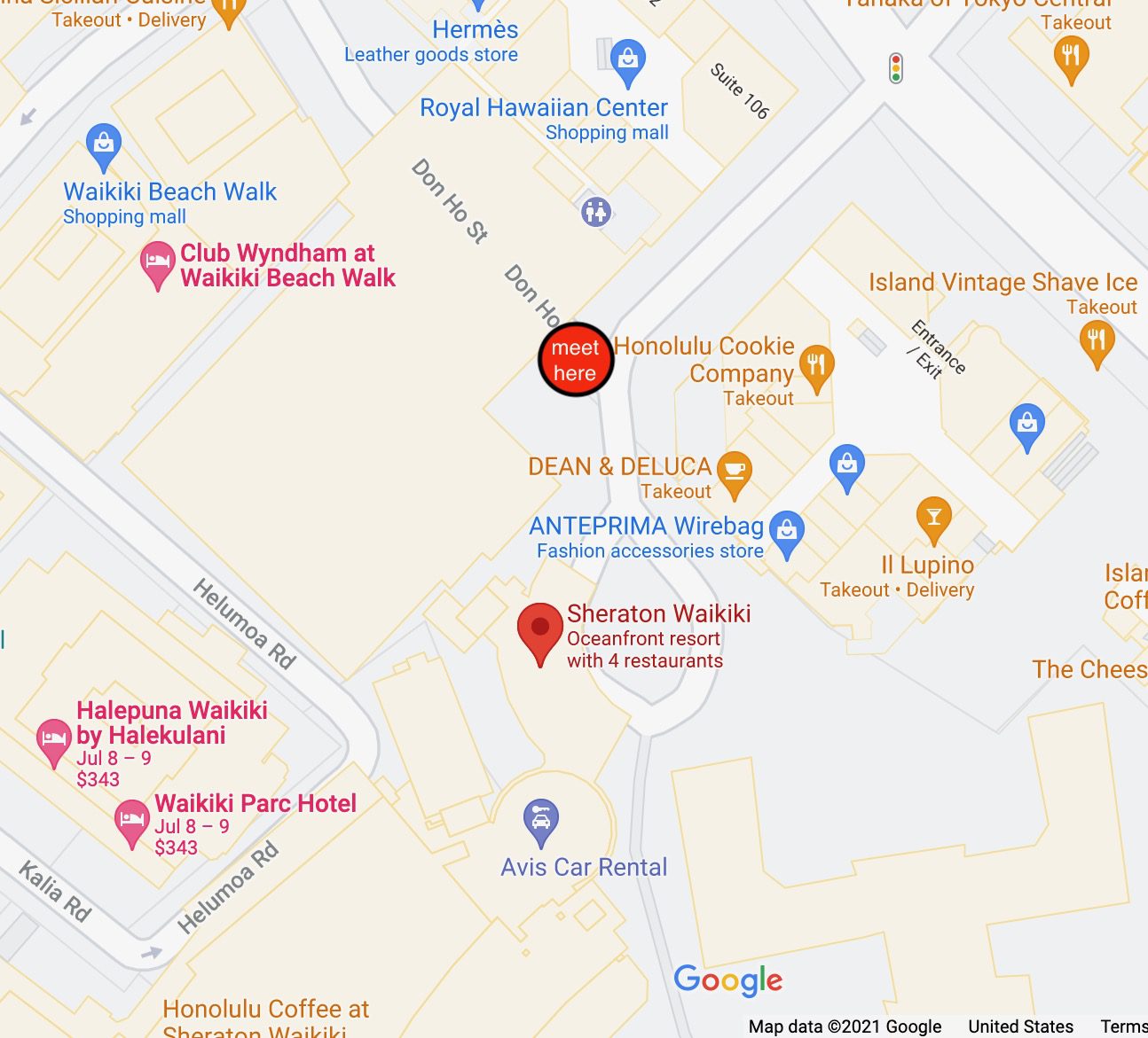 Aston Waikiki Circle Pick Up Location