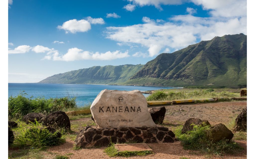 This rock marks the location of Kaneana Cave on Oahu
