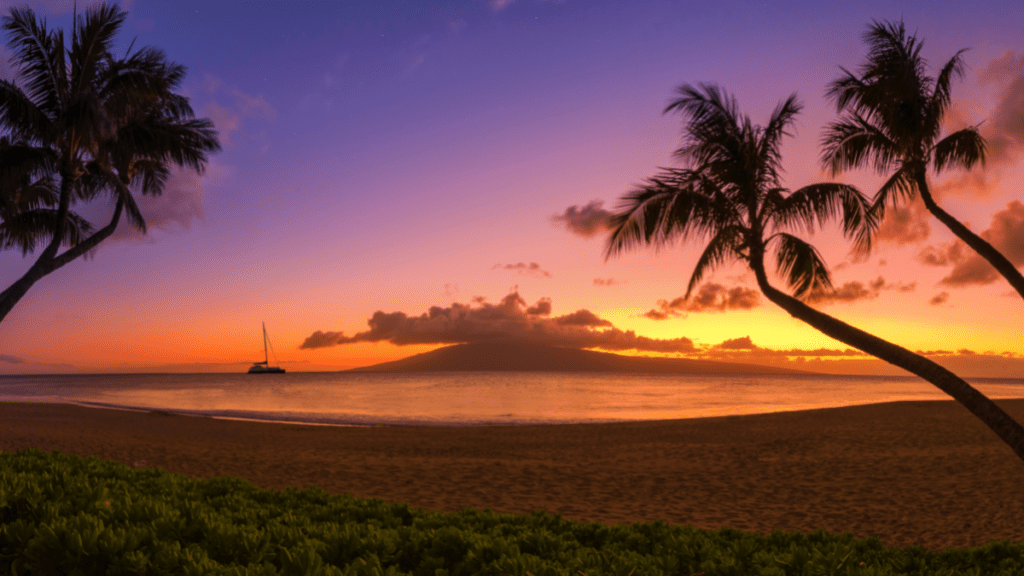 Purple sunset on Kauai